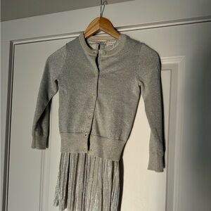 J. Crew Crewcuts girls cardigan in silver metallic.